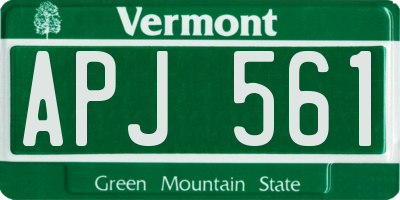 VT license plate APJ561