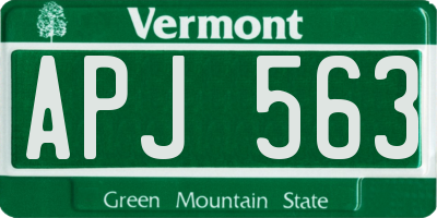VT license plate APJ563