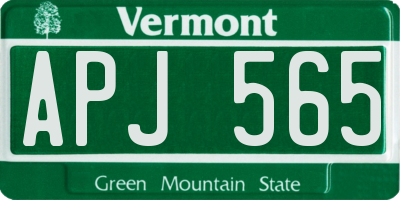 VT license plate APJ565