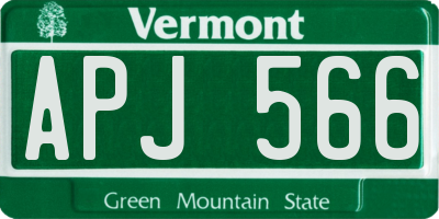 VT license plate APJ566