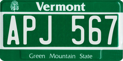 VT license plate APJ567