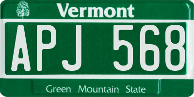 VT license plate APJ568