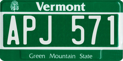 VT license plate APJ571