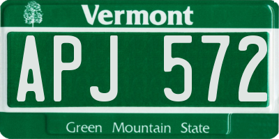 VT license plate APJ572