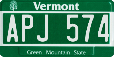 VT license plate APJ574