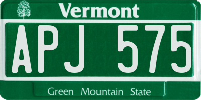 VT license plate APJ575