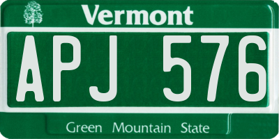VT license plate APJ576