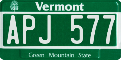 VT license plate APJ577