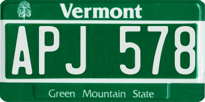 VT license plate APJ578