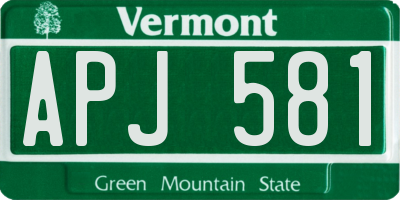 VT license plate APJ581