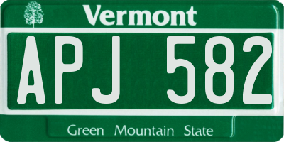 VT license plate APJ582