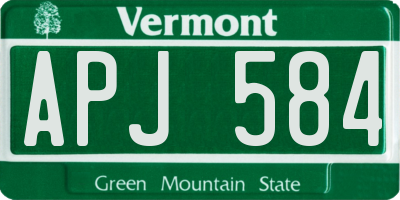 VT license plate APJ584