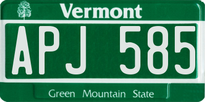 VT license plate APJ585