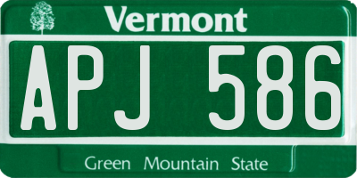 VT license plate APJ586