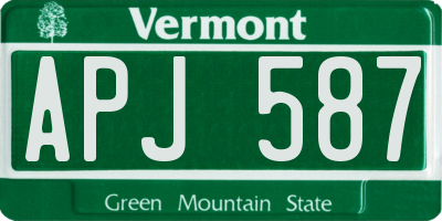 VT license plate APJ587