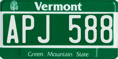 VT license plate APJ588