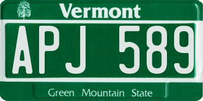 VT license plate APJ589