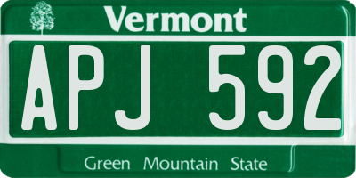 VT license plate APJ592