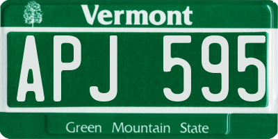 VT license plate APJ595