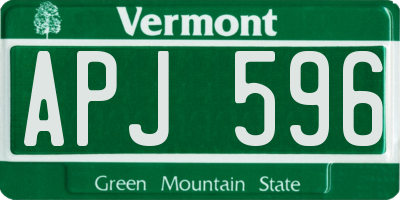 VT license plate APJ596