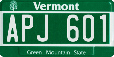 VT license plate APJ601