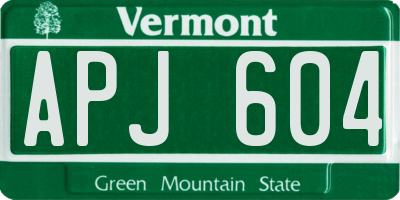 VT license plate APJ604