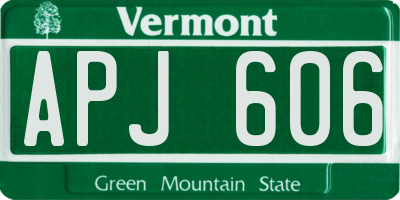 VT license plate APJ606
