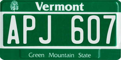 VT license plate APJ607