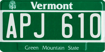 VT license plate APJ610