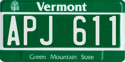 VT license plate APJ611