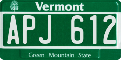 VT license plate APJ612