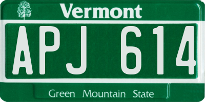 VT license plate APJ614