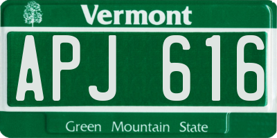 VT license plate APJ616