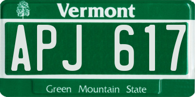 VT license plate APJ617