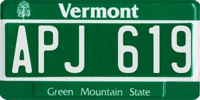 VT license plate APJ619