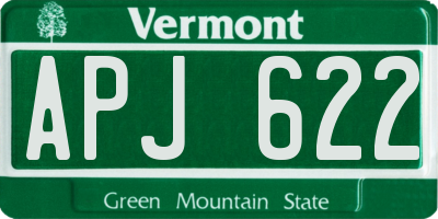 VT license plate APJ622
