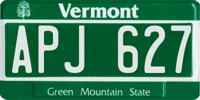 VT license plate APJ627