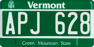 VT license plate APJ628