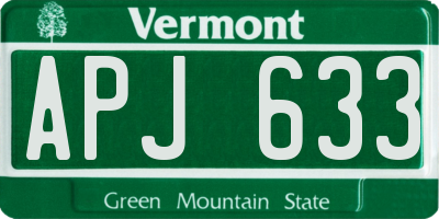 VT license plate APJ633