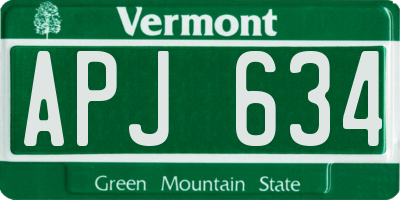 VT license plate APJ634