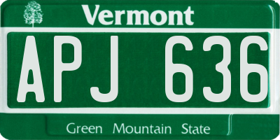 VT license plate APJ636