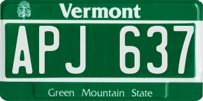 VT license plate APJ637