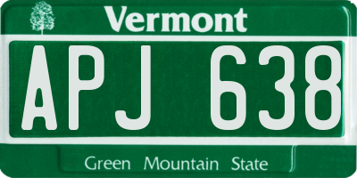 VT license plate APJ638