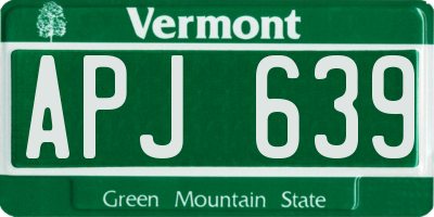 VT license plate APJ639