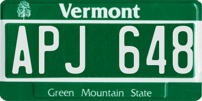 VT license plate APJ648
