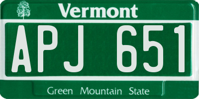 VT license plate APJ651