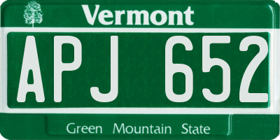 VT license plate APJ652