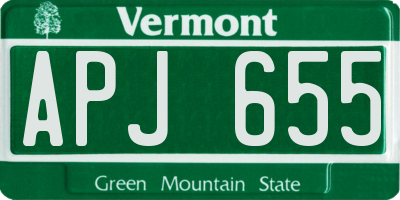 VT license plate APJ655