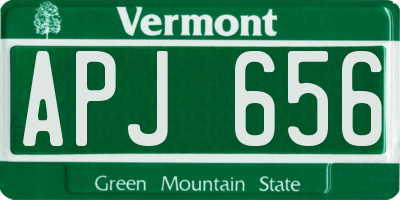 VT license plate APJ656