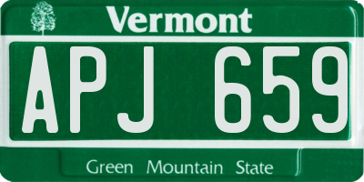 VT license plate APJ659